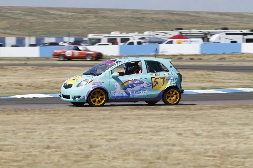 Dadbod Carmod number 57 Yaris on track